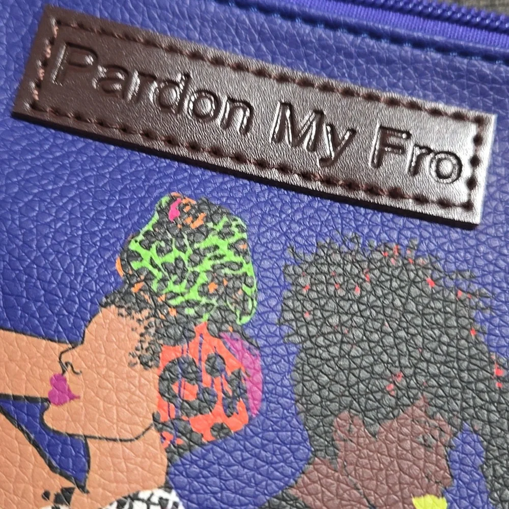 NWT PARDON MY FRO SQUAD BLUE COSMETIC BAG... #7700 - Picture 8 of 8